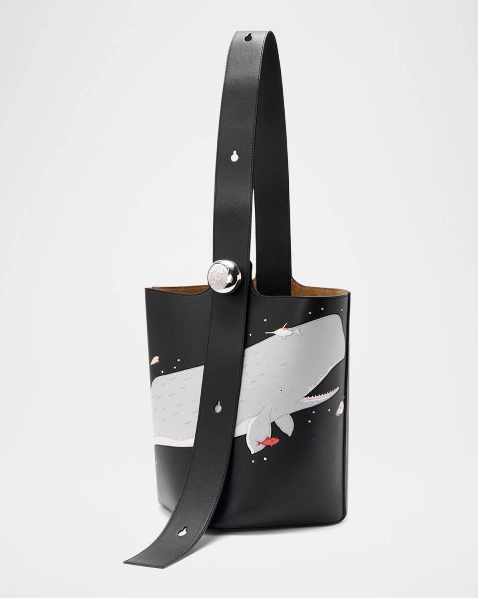 x Suna Fujita Pebble Medium Whale Bucket Bag in Napa Leather